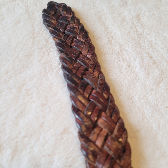 TRAFALGAR Brown Men's Leather Braided Belt - Picture 4 of 11